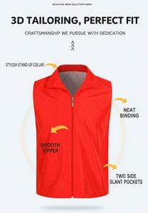 เสื้อกั๊กผู้ชายแบบมีโลโก้สั่งทำพิเศษสำหรับอาสาสมัคร ใช้ในกิจกรรมกลางแจ้ง ระบายอากาศได้ดี เหมาะสำหรับซูเปอร์มาร์เก็ต - Product Image 6