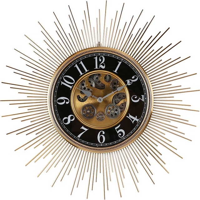 Large High Quality Hot Sale European Style Light Luxury Digital Clock Face Silent Metal Wall Clock