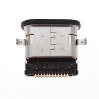 Conector USB impermeable Conector USB tipo C hembra SMD DIP de 24 pines con orificios de montaje