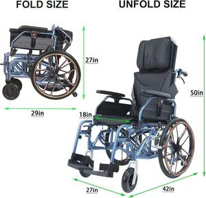 Sedia a Rotelle Manuale Modello Standard per Assistenza Domiciliare, Ospedali e Riabilitazione - Product Image 2
