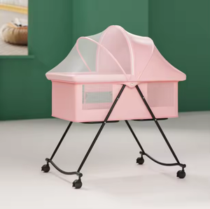 Custom Logo Available Soft Edge <strong>Rounded</strong> Corner Sleeping Swing Cradle Baby <strong>Crib</strong> with Mosquito Net - Product Image 2