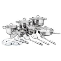 Prix d'usine, ensemble de 18 ustensiles de cuisine en acier inoxydable, casseroles et poêles antiadhésives, multi-usages pour la cuisine à domicile, le camping en plein air
