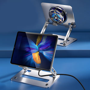 Support pour ordinateur portable Leizun SL06 ergonomique, réglable, en aluminium, avec éclairage RGB, support robuste, <span class=keywords><strong>ventilateur</strong></span> de refroidissement, <span class=keywords><strong>17</strong></span> <span class=keywords><strong>pouces</strong></span> - Product Image 3