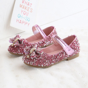 Nieuwe Pailletten Strik Platte Casual Kinderschoenen Meisjes Zachte Zool Kristal Sandalen Baby Mode Mooie Prinsessen Stijlen - Product Image 6