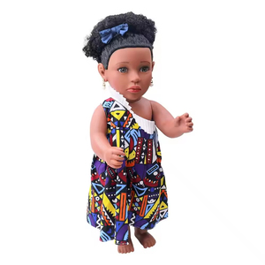 Poupée africaine en PVC souple de 18 pouces, modèle 2026, avec vêtements noirs, jouet pour enfants, fabriquée en plastique durable, vente en gros - Product Image 6