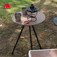 Table de pique-nique de camping Petite table ronde Table basse ultra légère noire portable