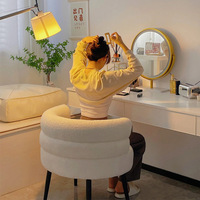 Meubles de chambre à coucher Velours Tissu Salle à manger Bras Chaise Salon Relaxant Fauteuil Moderne Couleur Fauteuils pour Salon