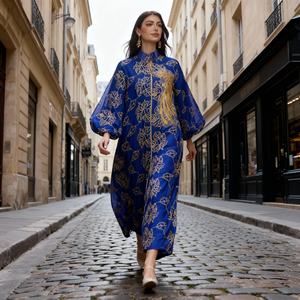 Vestido Abaya Elegante de Poliéster con Bordado Personalizado al por Mayor de Lujo OEM para Mujeres Musulmanas - Product Image 2