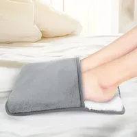 Coussin chauffant d'hiver pour les pieds électrique à chargement USB Tapis chauffant universel en peluche lavable pour les pieds Tapis chauffant pour la maison
