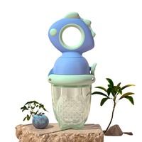 Sucette pour bébé en forme d'animal de dessin animé, en gel de silice, distributeur de fruits avec poignée, sans BPA, pour nourrissons de 0 à 12 mois
