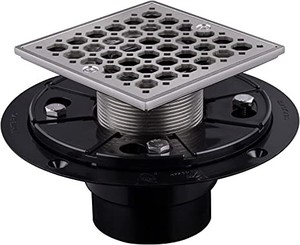 Ống Thoát Nước Sàn Nhà Tắm Lát Gạch 4 In. Lưới Thoát Nước Hình Vuông Đế Thoát Nước ABS Chống Ăn Mòn Cho Phòng Tắm Của Bạn - Product Image 1