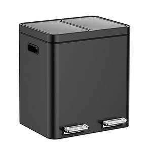 Cubo de <span class=keywords><strong>Basura</strong></span> de Doble Compartimiento de Gran Capacidad (15L*2) para Proyectos de Cocina, Casas de Vacaciones y Hoteles, Contenedor de Residuos con <span class=keywords><strong>Dos</strong></span> <span class=keywords><strong>Compartimentos</strong></span> - Product Image 1