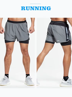 Shorts de sport 2-en-1 personnalisés pour hommes, séchage rapide, respirants, extensibles dans quatre directions, écologiques, imperméables, unis et rayés