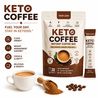 Mélange de café instantané Keto-compatible pour adultes, marque privée ODM OEM, complément alimentaire en poudre à base de plantes en sachet individuel, pour usage quotidien