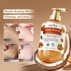 OEM ODM SADOER 500g Marque privée Soins corporels Gel <span class=keywords><strong>douche</strong></span> hydratant Gel <span class=keywords><strong>douche</strong></span> amande douce nourrissant Gommage pour le corps Crème de bain - Product Image 5