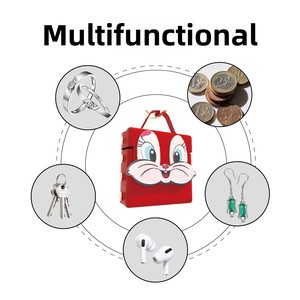 2026 Coolter Mini Sac à Breloques Art Moderne, Porte-clés, Étui pour Écouteurs Lapin Joyeux, Accessoire de Niche, Porte-monnaie en PVC, Ornement Suspendu - Product Image 3