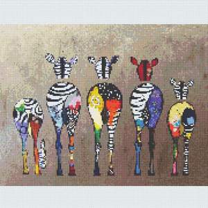 Peinture au diamant 5D DIY complète, zèbre coloré, strass ronds avec peinture au diamant, décoration animale zèbre, 1 pièce - Product Image 2