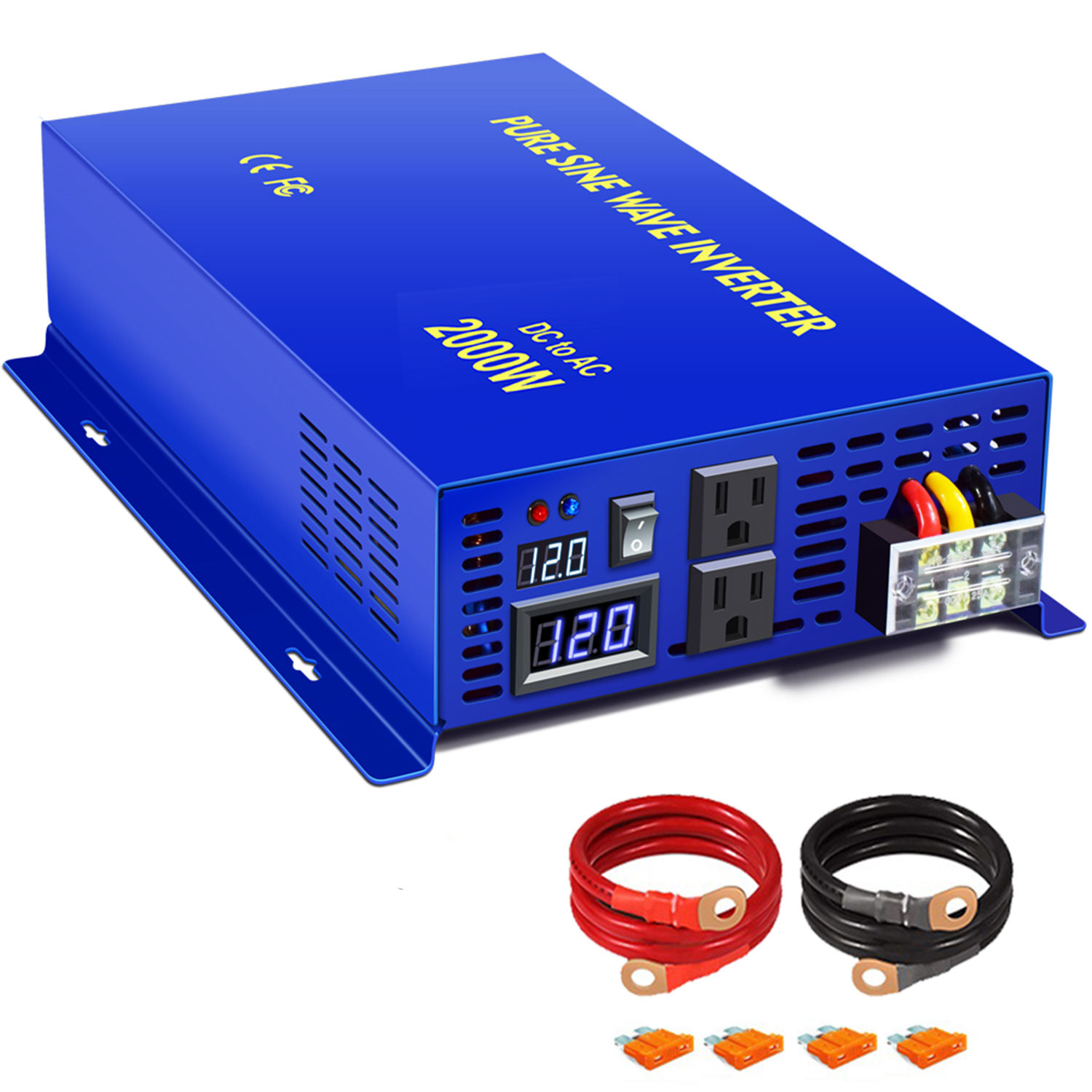 Inverter A Onda Sinusoidale Pura Eco Worthy Da 12 V A 120 V 2000 - Foto 4