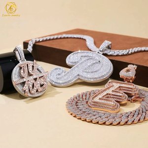 925 Sterling Silber Custom Diamond Anhänger VVS1 Moissan ite Iced Out Anhänger für kubanische Glieder kette Hip Hop Anhänger - Product Image 1