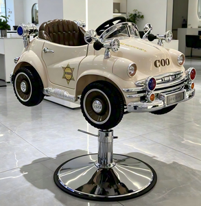 Fauteuil de coiffure pour enfant en forme de voiture de police vintage ludique et attrayante avec levage hydraulique pour la <span class=keywords><strong>coupe</strong></span> de <span class=keywords><strong>cheveux</strong></span> des tout-petits - Product Image 3