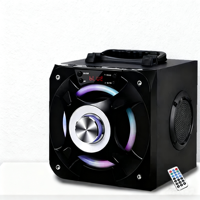 Haut-parleur en bois multifonction sans fil Bluetooth avec lumières RGB
