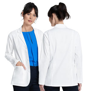 Qualité supérieure XL Lady Doctor Scrubs Logo personnalisé Polyester Coton Tricoté Tissu Clinique Médicale Hôpital Femmes Blouse de Laboratoire - Product Image 5