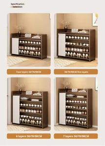 Zapatero plegable de pared de madera, organizador de entrada estrecha que ahorra espacio <span class=keywords><strong>para</strong></span> dormitorio, sala de estar y <span class=keywords><strong>armario</strong></span> - Product Image 6