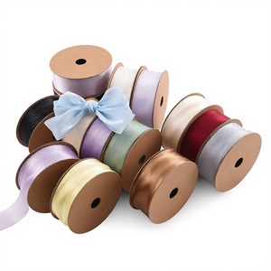 ริบบิ้นออร์แกนซ่าสีพื้นขนาด 2.5 ซม. สำหรับห่อช่อดอกไม้วันวาเลนไทน์ - Product Image 2