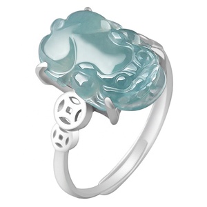 Anillo de Plata de Ley 925 con incrustaciones de jadeíta, accesorios de moda - Product Image 1