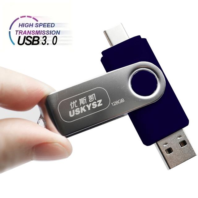 For 2 In1 OTG Swivel USB C Flash Drive 8GB 4GB 2GB 128GB 64GB 32GB 16GB USB 3.0 Stick