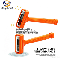 Marteau à inertie en acier Shengxin Orange Néon avec manche en bois, poignée antidérapante, conception antichoc, qualité DIY, sans rebond