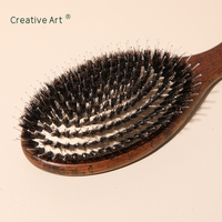 Brosse à cheveux en bois naturel, peigne en bois pour massage à domicile ou en salon, logo laser