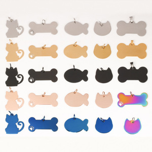 Targhette Identificative Personalizzate per Animali Domestici, Etichette in Acciaio Inox per Cani e Gatti, Forma a Osso/Gatto/Rotonda, Personalizzabili in Fabbrica - Product Image 5