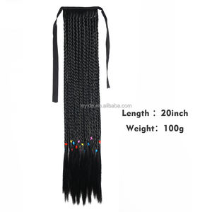 AliLeader New Trendy Styles Cornrow Ponytail Hairstyles Synthetic Box Braided Perruque Ponytail Hair Extensions - Product Image 5