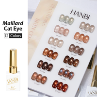 Ensemble de vernis à ongles gel effet œil de chat Vinimay Brown, 12 couleurs, produits prêts à l'emploi, vernis à ongles gel réfléchissant magnétique effet œil de chat pour salons de manucure