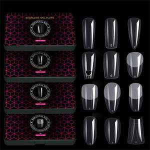 550 pièces haut de gamme boîte noire <span class=keywords><strong>ongles</strong></span> conseils Ultra-mince anti-rayures gommage pour porté à la main artificiel doigt <span class=keywords><strong>ongles</strong></span> conseils prix de gros - Product Image 2