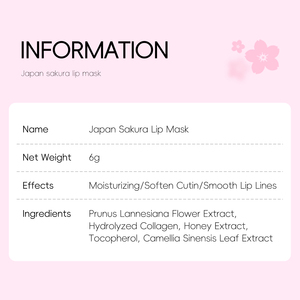 Masque Lèvres Hydratant Laikou JAPAN Sakura Hydrogel Repulpant au Collagène Cristallin 6g - Product Image 3
