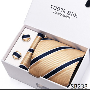 5 pezzi in poliestere stampato Tie Set Business formale scatola regalo da uomo <span class=keywords><strong>per</strong></span> la festa del papà - Product Image 3