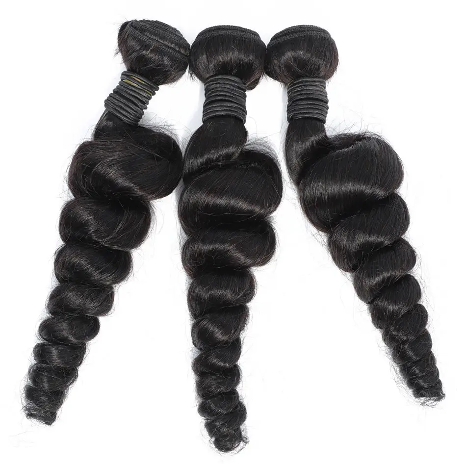 Long Human Hair Bundle Extension 36 38 40 Zoll Loose Wave Doppels chuss Großhandels preis Nagel haut ausgerichtet Kambodscha nische Haar verlängerungen