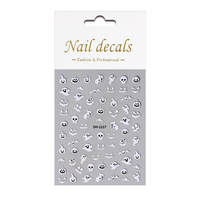 Autocollants lumineux pour ongles d'Halloween, en PET, imperméables, motif fantôme et toile d'araignée, pour décoration DIY des ongles, style Europe et Amérique