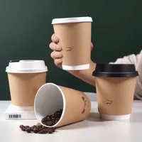/10oz/12oz/16oz/20oz jetable personnalisé imprimé café tasse en papier avec couvercle salade papier emballage électrique Commercial gril four