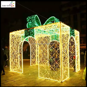 Figuras de luces LED para farolas de Año Nuevo, luces con motivos de caja de regalo para decoraciones navideñas - Product Image 6