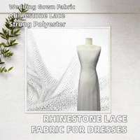 Jupe en dentelle brodée tendance, accessoires de mode, magnifiques strass, tissu en tulle 100 % polyester, robe de mariée
