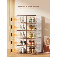 Grande boîte à chaussures transparente empilable, organisateur de baskets en plastique transparent pliable avec porte magnétique, bac de rangement épaissi, étui anti-poussière