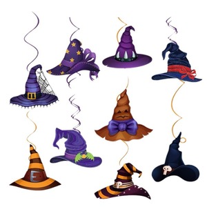 Vajilla y decoraciones para fiesta <span class=keywords><strong>de</strong></span> Halloween, etiqueta colgante en espiral, sombrero <span class=keywords><strong>de</strong></span> <span class=keywords><strong>bruja</strong></span> para ambiente festivo - Product Image 6