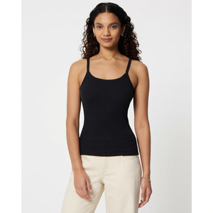 Women's <b>Knitted</b> Cotton Spandex Eco-Friendly Breathable Adjustable Strap <b>Sleeveless</b> Cami <b>Top</b> Streetwear Casual Daily Wear OEM ODM - Product Image 2