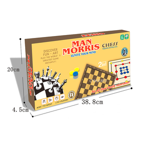 Nuovo arrivo 2 In 1 nove uomini Morris scacchi giocattolo educativo di scacchi giochi da tavolo per bambini - Product Image 6