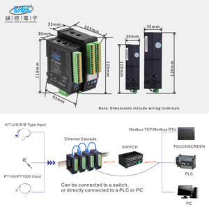16-ch TC k-loại nhiệt độ tương tự kiểm soát thu thập dữ liệu modbus <span class=keywords><strong>TCP</strong></span> IO Mô-đun đầu vào và đầu ra (IO) - Product Image 6