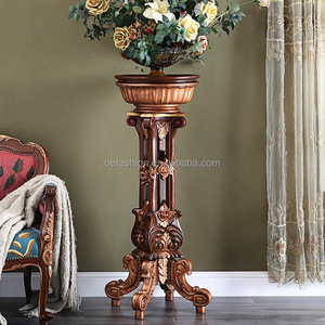 Table de salon en bois de palissandre vintage importé OE-FASHION, bois lourd de style européen italien, brun rougeâtre, avec des fleurs - Product Image 1