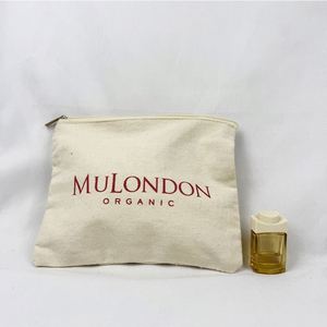 High Quality Eco Friendly Custom Cotton Blank Zipper Pouch Make up <b>Bags</b> Plain Cotton Canvas Makeup Cosmetic <b>Bag</b> With Logo - Product Image 2